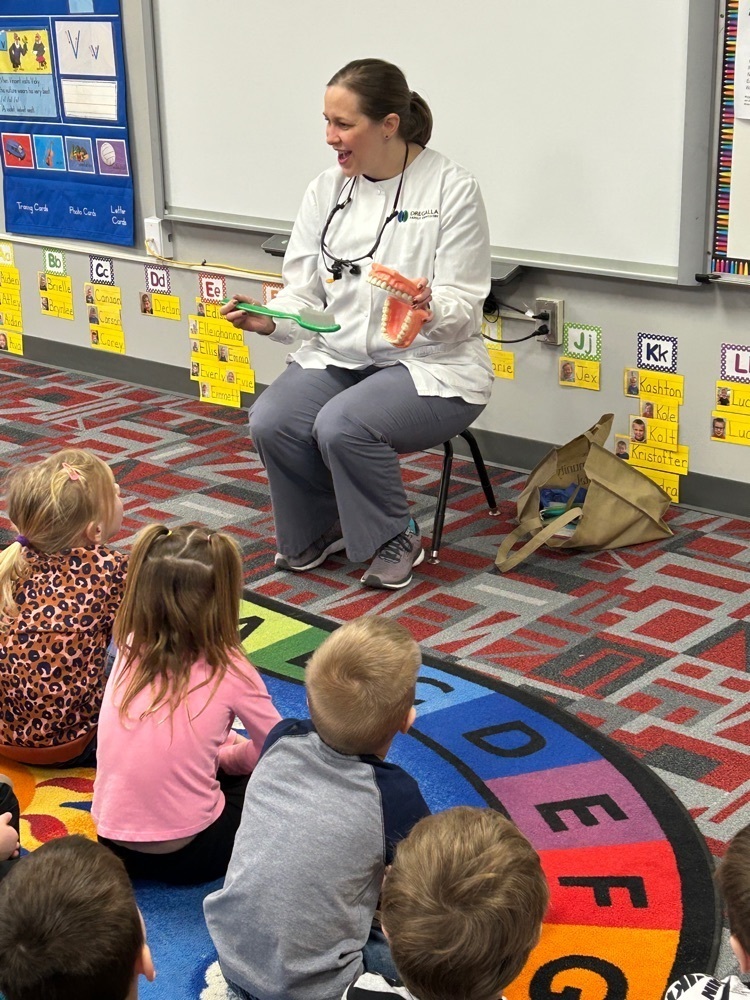 Dr. Dregalla came to our classroom today to talk to us about our teeth and how to keep them clean and healthy.