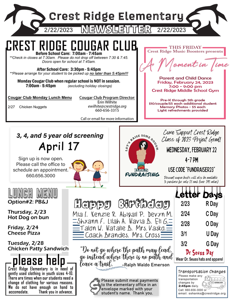 Wednesday Newsletter