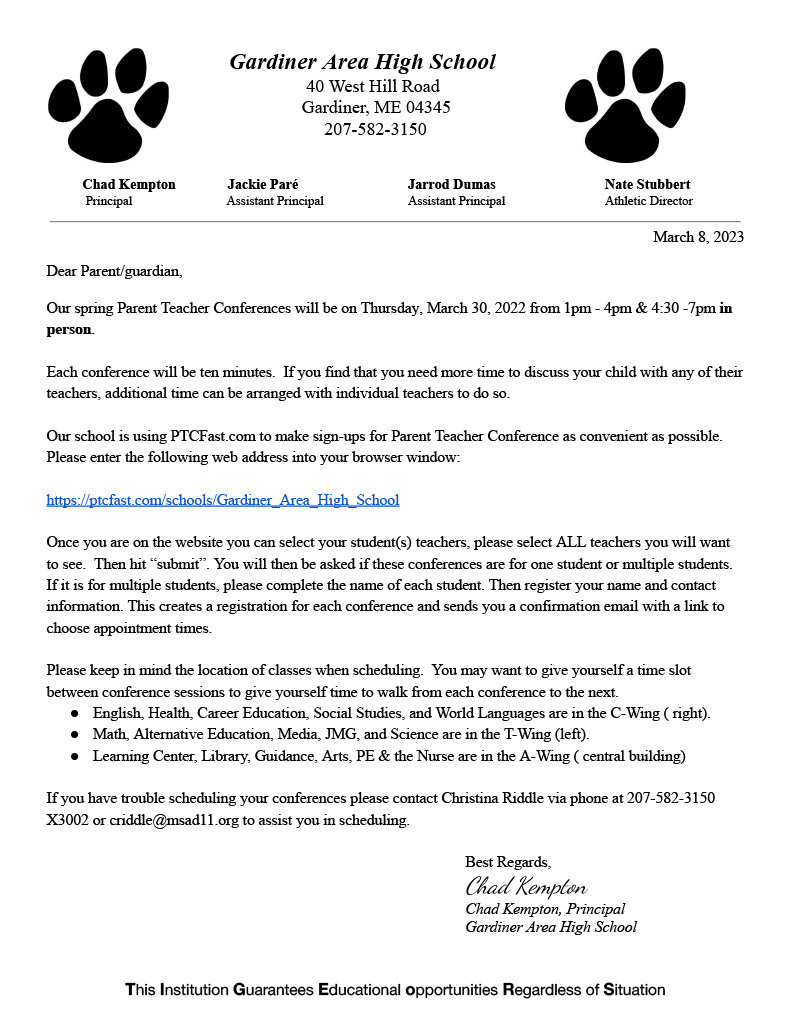 PTC letter