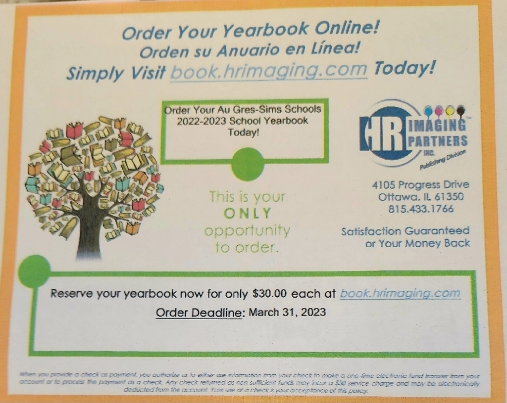 Place your order at school or online!