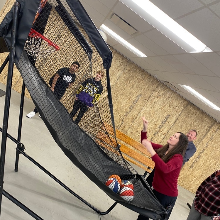 Ms. Ortega makes the three pointer!