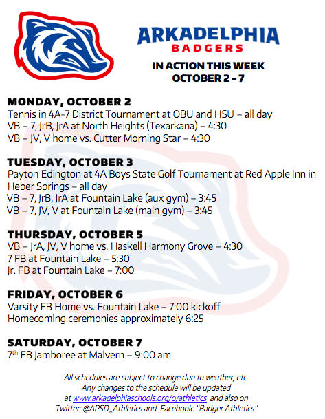 This Week in APSD Athletics: Oct. 2-7