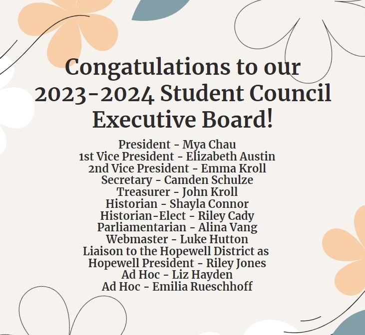 student council exec announcement