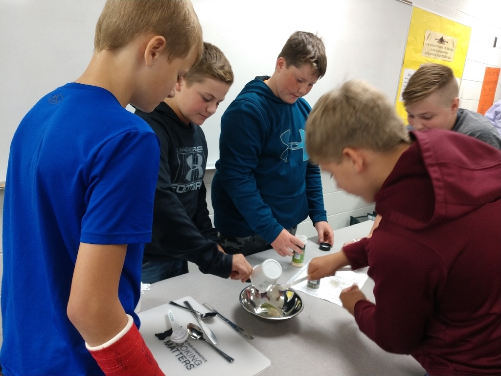 Not only did the 7th graders cook in Mrs. Stanley's 7th grade class they also applied math skills! They used fractions to double a recipe, and had to figure out proper portions for amount of students in out class.