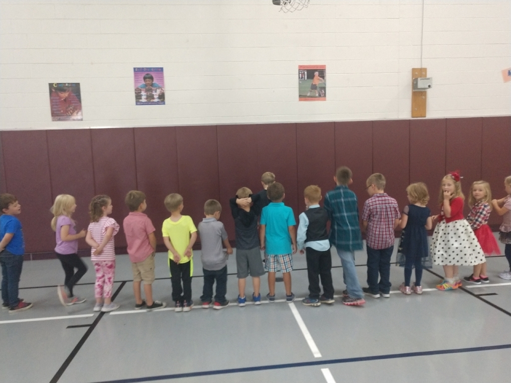 The kindergartener's worked on counting today while playing Mr. Fox in P.E.