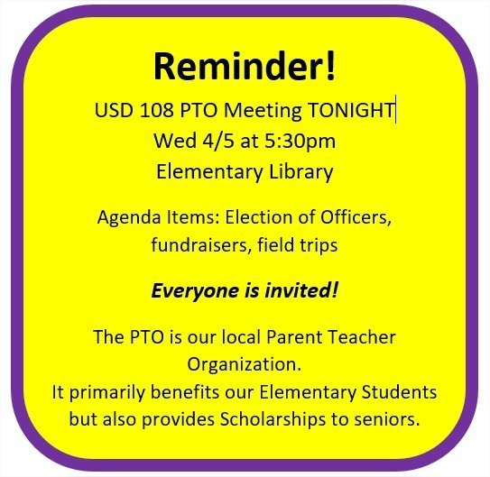 USD 108 PTO Meeting TONIGHT