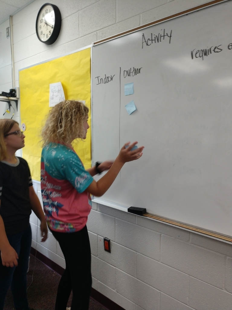 7th graders participated in an active warm up about physical activity today.