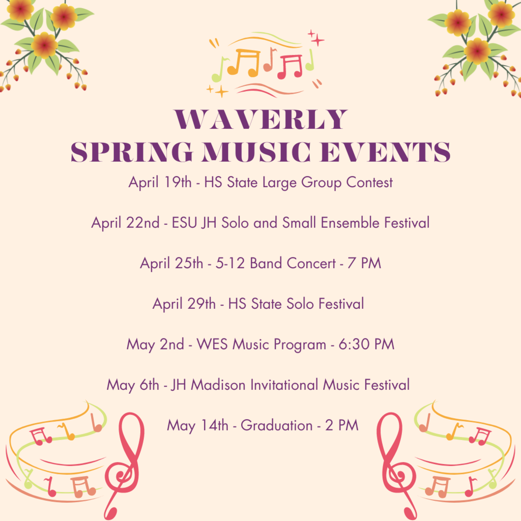 list of spring music dates