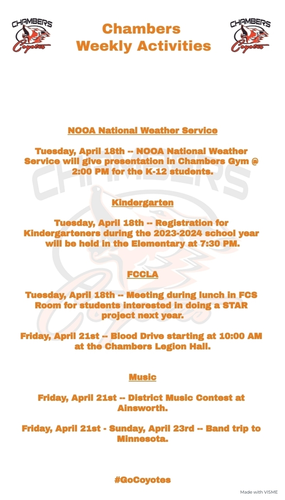 Weekly Activities