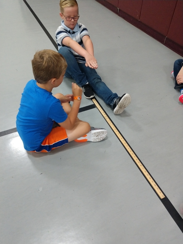 3rd graders learned all about flexibility testing today in PE, and did great!