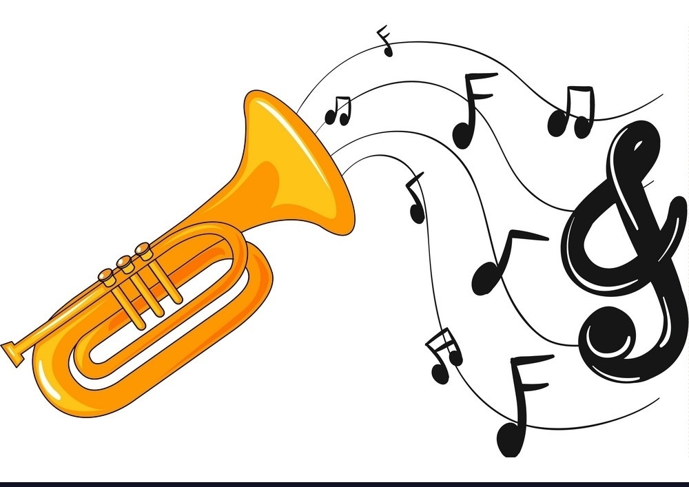 trumpet with notes