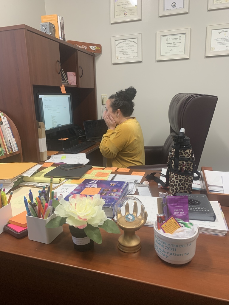 Mrs. Brooks at her desk