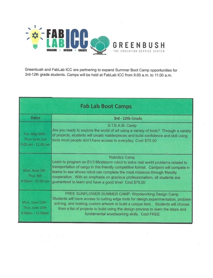 fab lab boot camp flyer