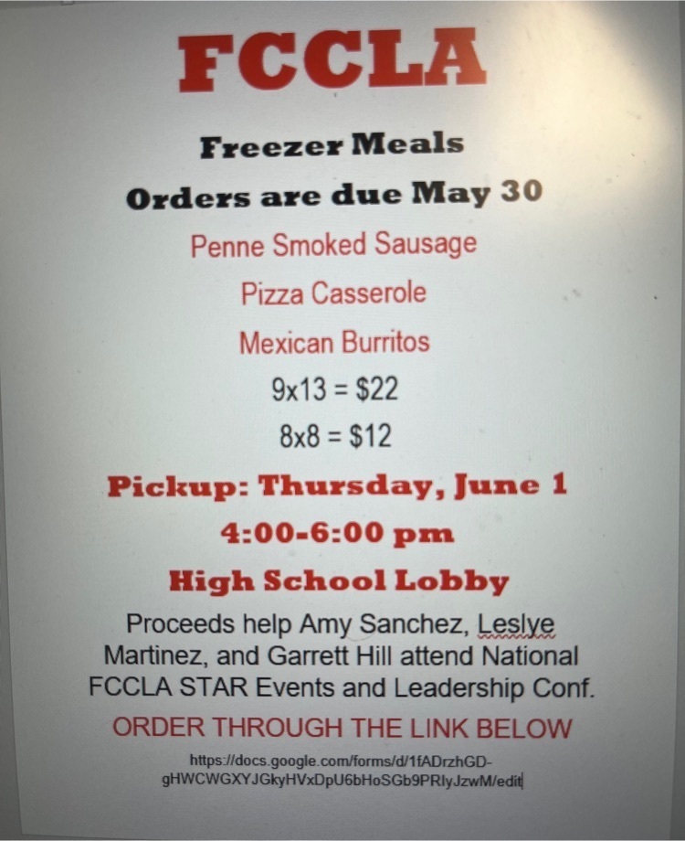 FCCLA freezer meal info