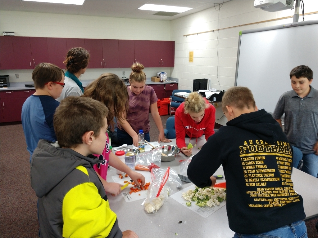 Today in 7th grade health, students prepared stir fry with one group using fresh ingredients and the other using frozen. If you see a 7th grader ask them which one tasted best!