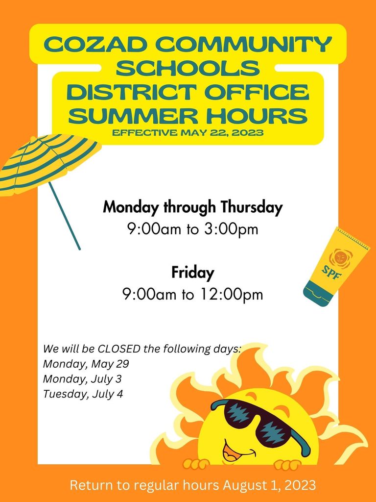 District Summer Hours