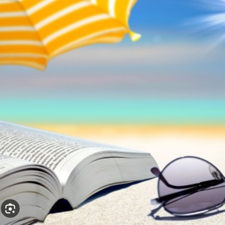 book on beach