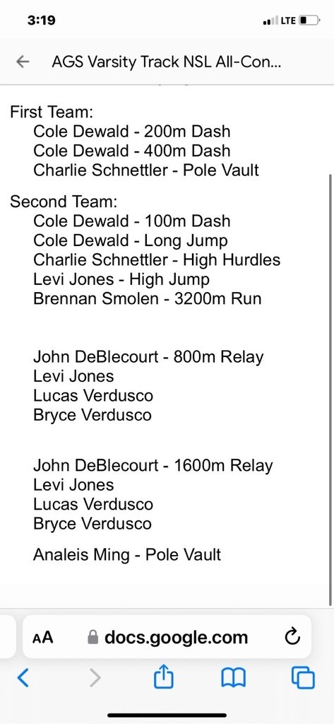 2023All Conference Track