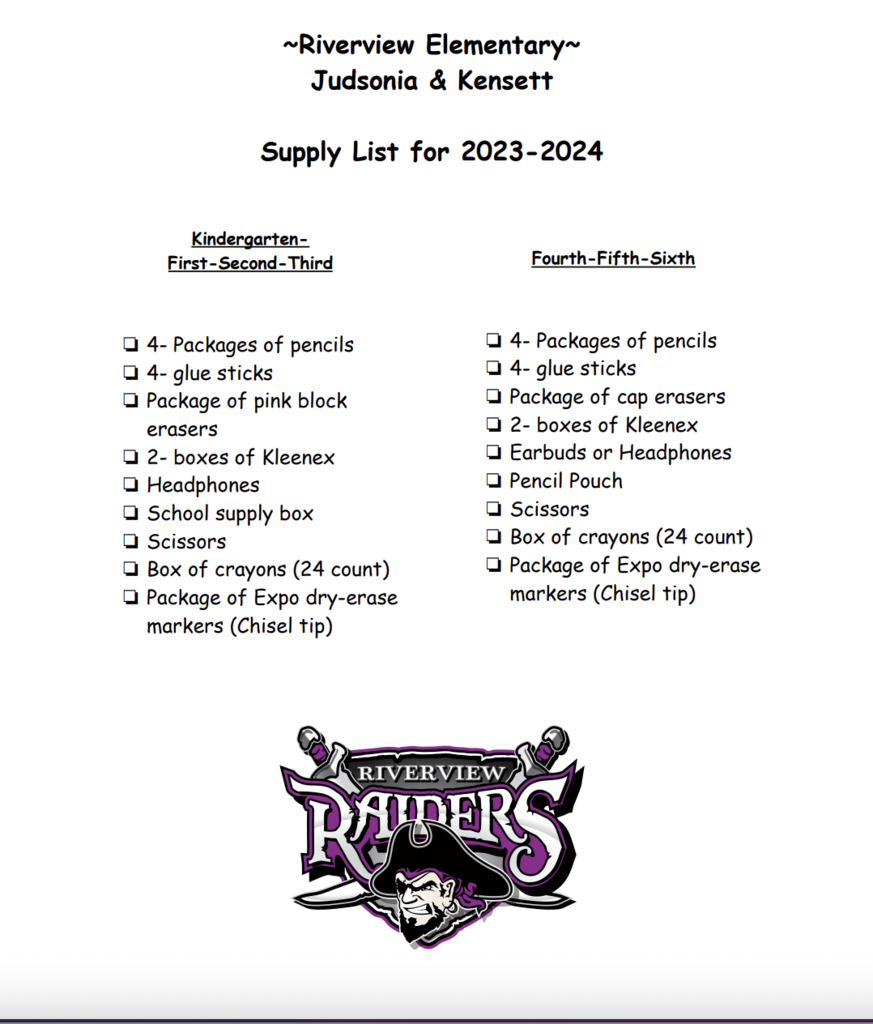 supply list