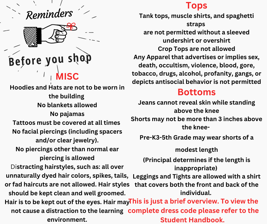 dress code reminders