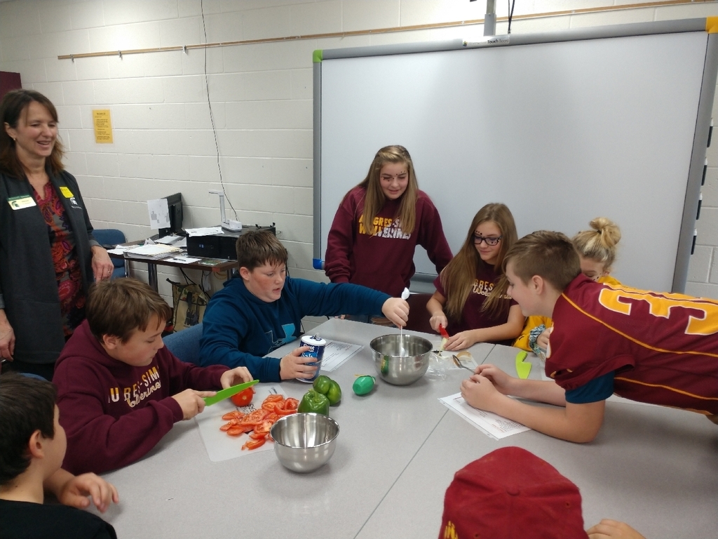 Today 7th graders learned about healthy food substitutions in recipes while making nutritions Nacho's.