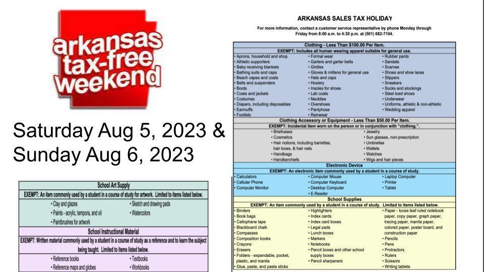 tax free weekend