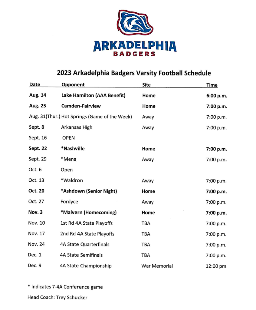 Football Schedule