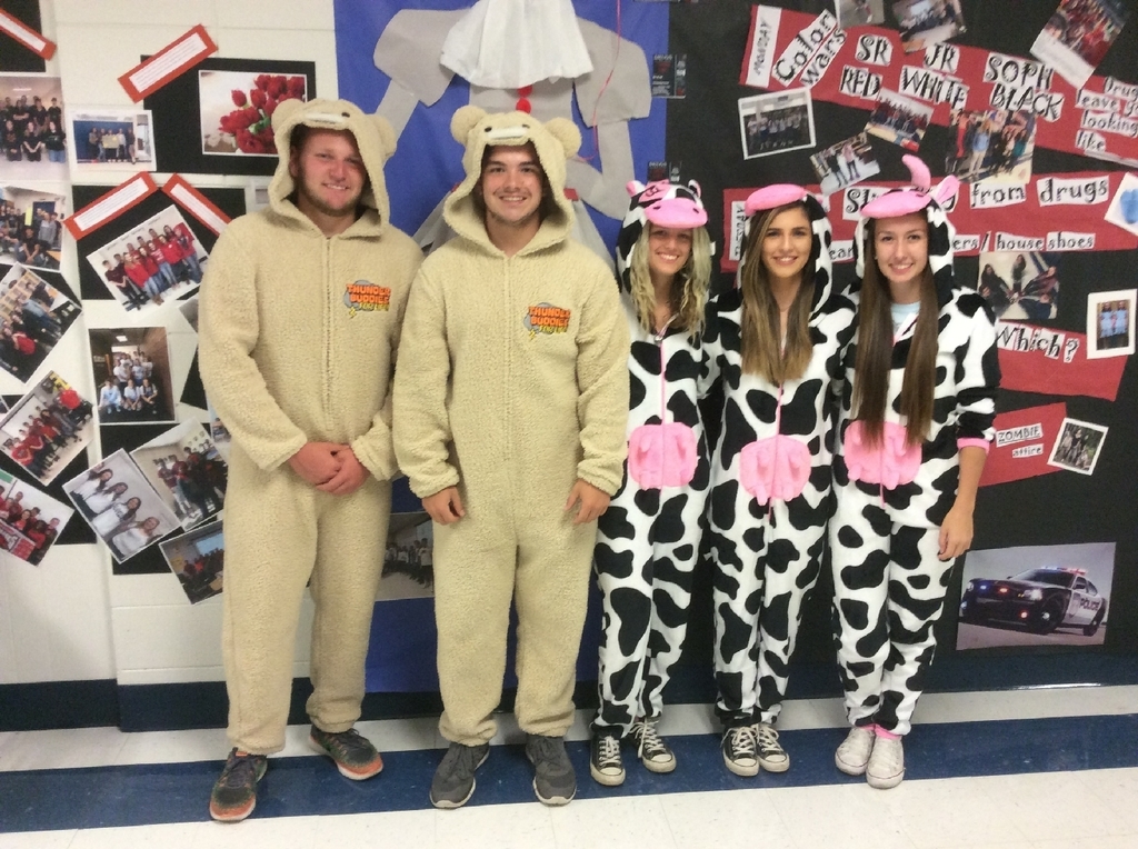 Students in twin day costumes
