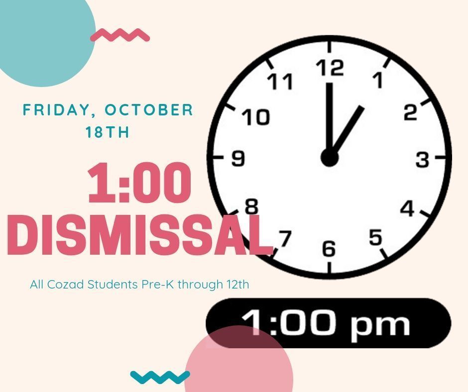 1:00 Dismissal