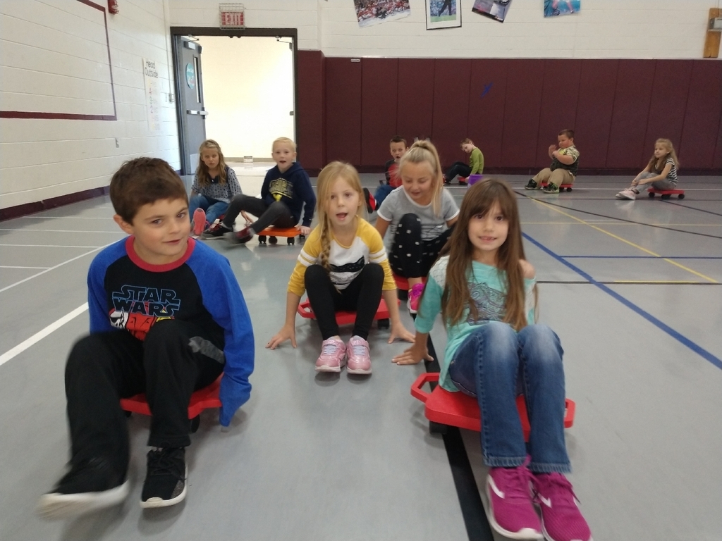 First graders have been working hard on over hand throw, locomotor skills, and scooter safety!