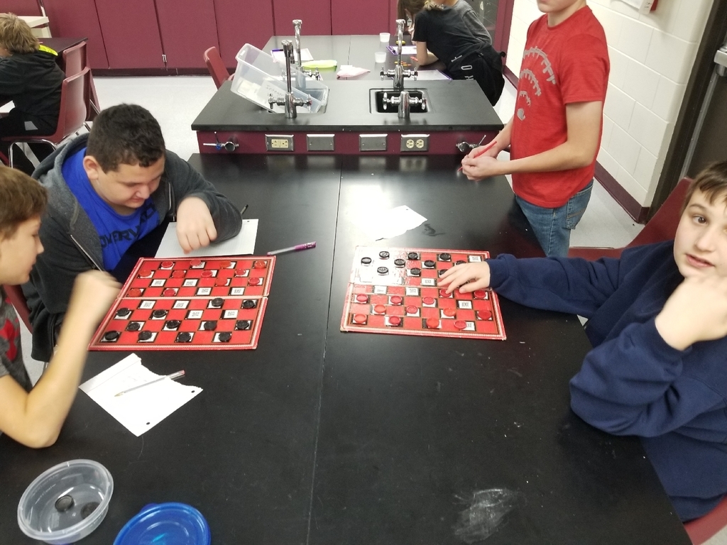 Checkers and Math?! 6th grade loved math games today! #wolverineslead 
