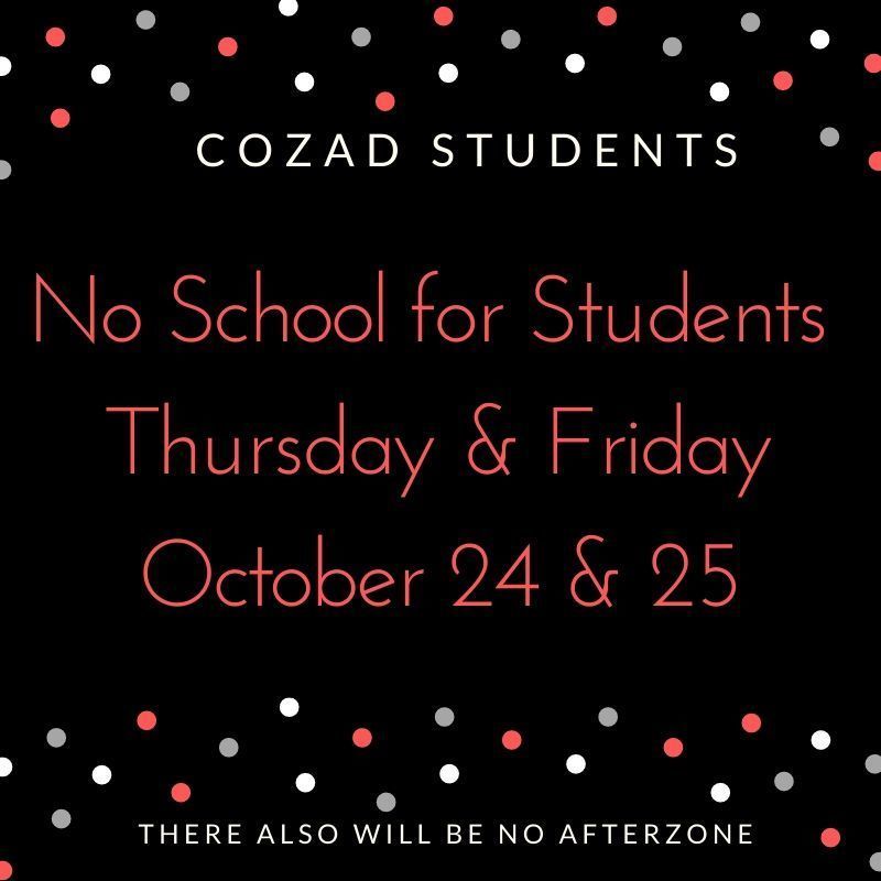 No School Oct 24 and 25