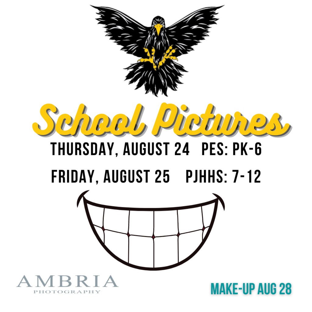 School Pictures Reminder: Thurs 8/24 Friday 8/25