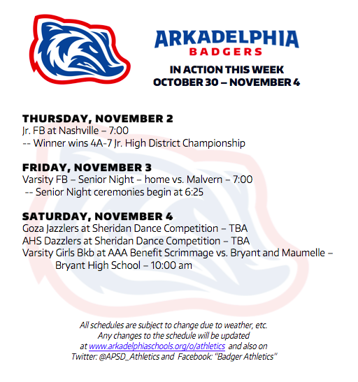 This Week in APSD Athletics: Oct. 30 - Nov. 4