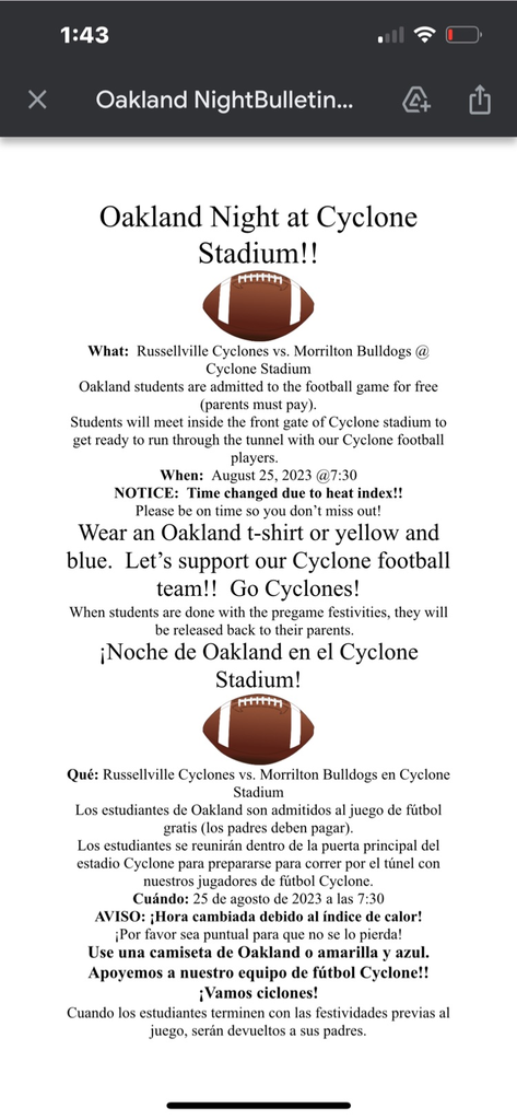 Oakland Night at Cyclone Stadium