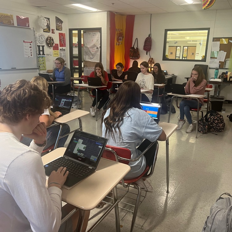 Verb conjugation doesn't have to be boring! Spanish 7 students use the 'one way out' game to master their conjugations!