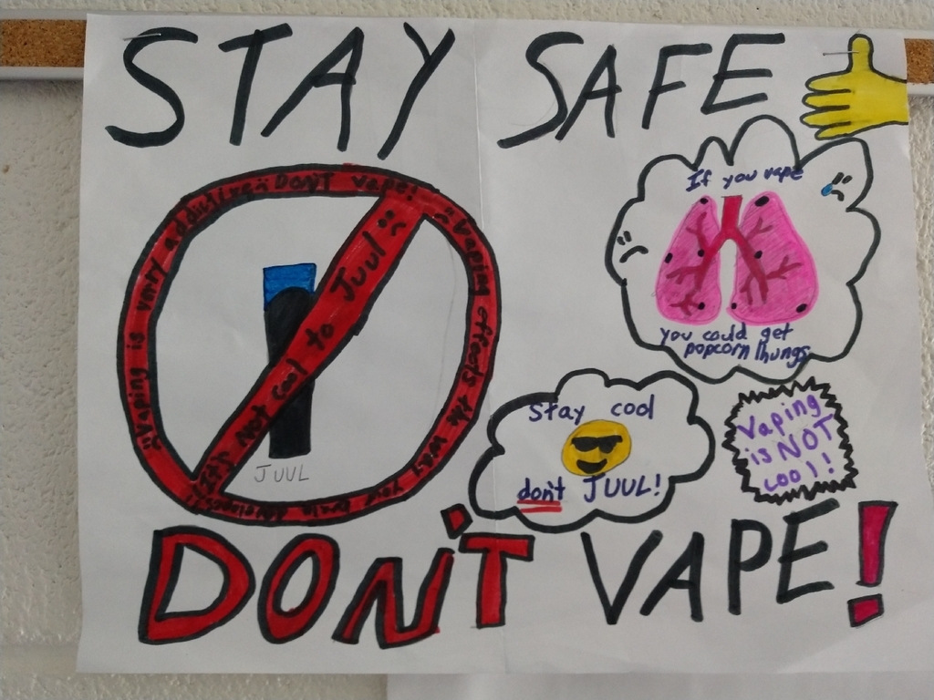 Check out this awesome poster created by a 7th grade health student to spread awareness about the dangers or vaping.