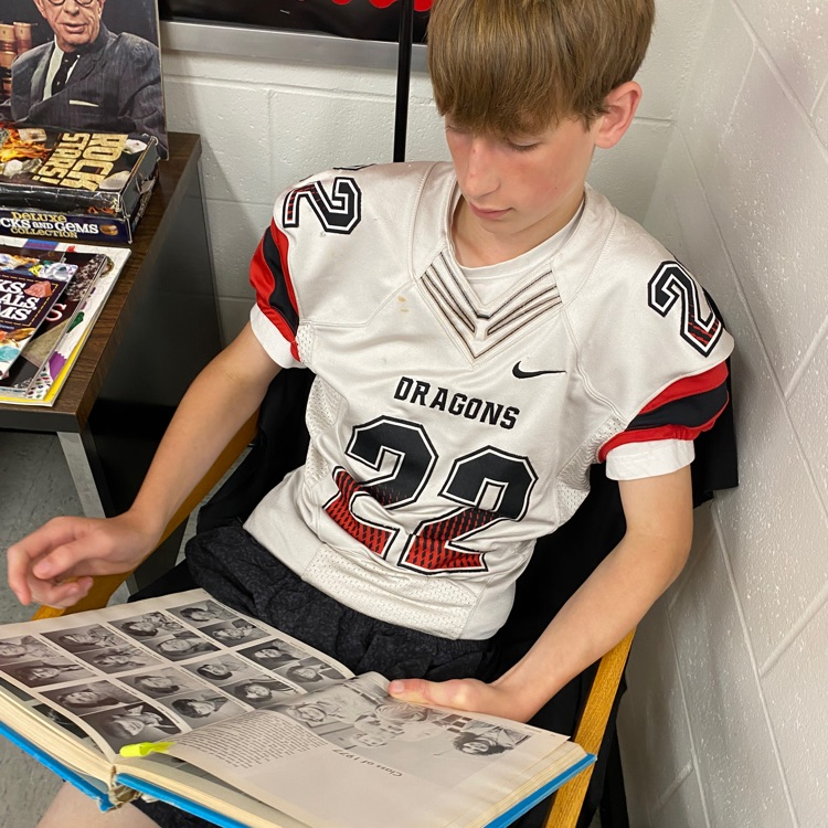 Students enjoyed seeing the past yearbook. 