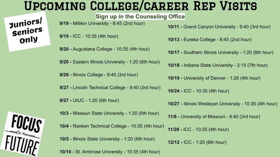 College Rep Visits