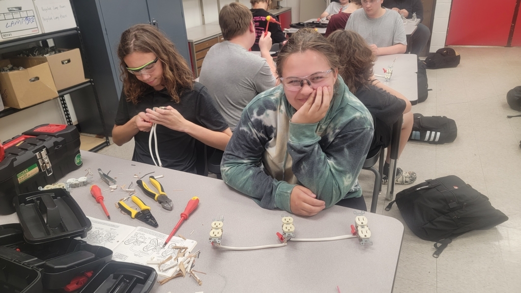 Shyann Burton completed wiring 3 outlets in a sequence during Mr Huskisson 7th hour electricity class.