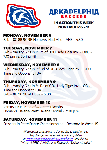 This Week in APSD Athletics: Nov. 6-11