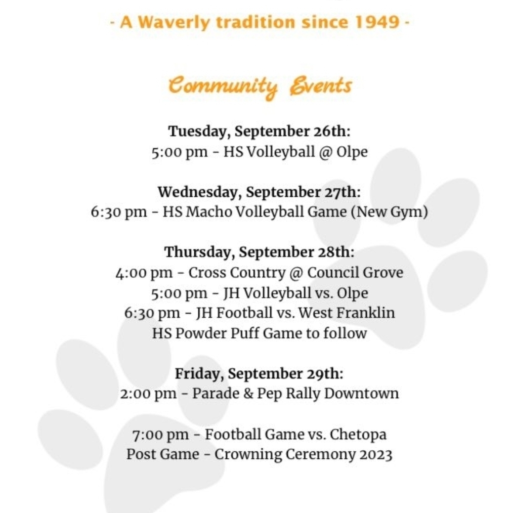 USD243 Waverly Schools Homecoming 