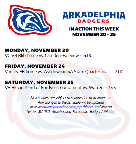 This Week in APSD Athletics: Nov. 20-25