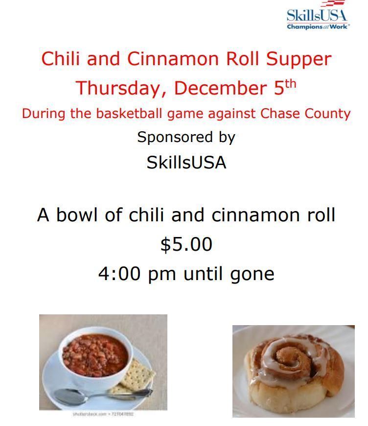 Skills USA Chili and Cinnamon Roll Supper