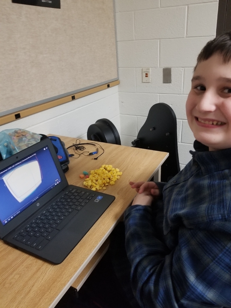 The smile says it all! Very proud of this guy! He rocked out two big test today so he earned some extra movie and popcorn time. #wolverineslead
