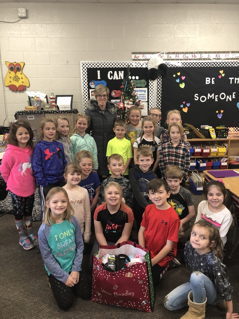 The second graders were so excited to share their giving tree items they collected with Mrs.Notz. She will distribute these items to Cardinal Elementary School to share with those that need them. Sharpening our Saw by giving to others makes our heart and soul feel so good!