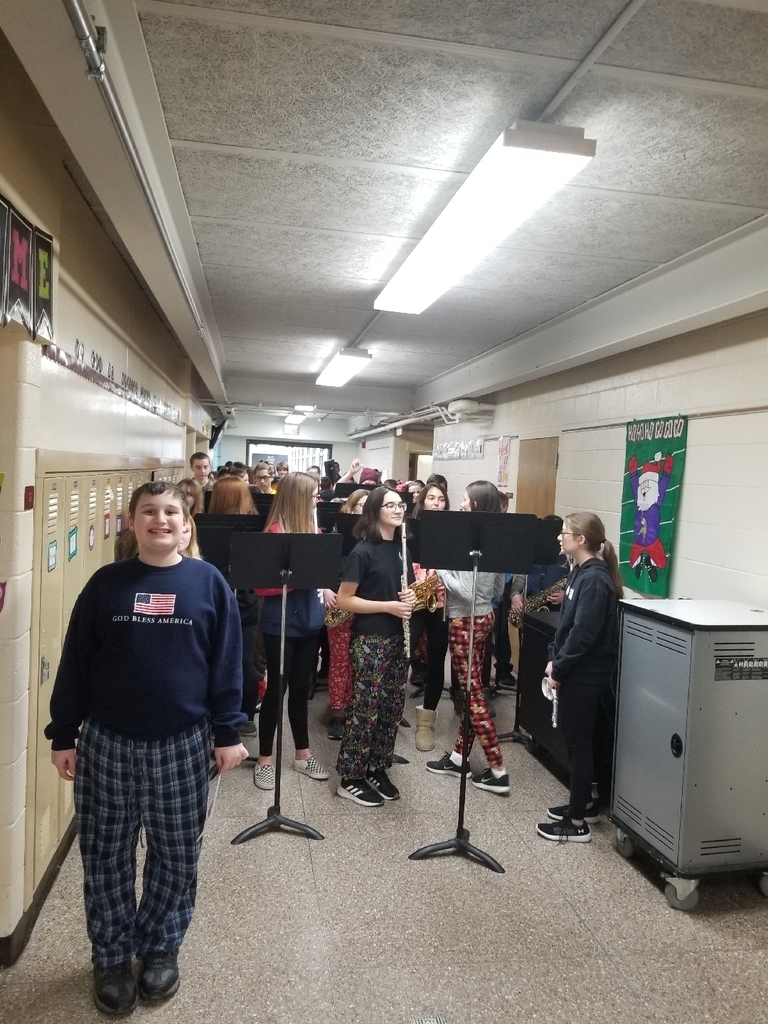 The band played Christmas songs for the elementary.  What a Great day! #wolverineslead 