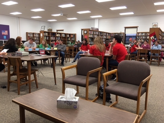 Quiz Bowl working hard.