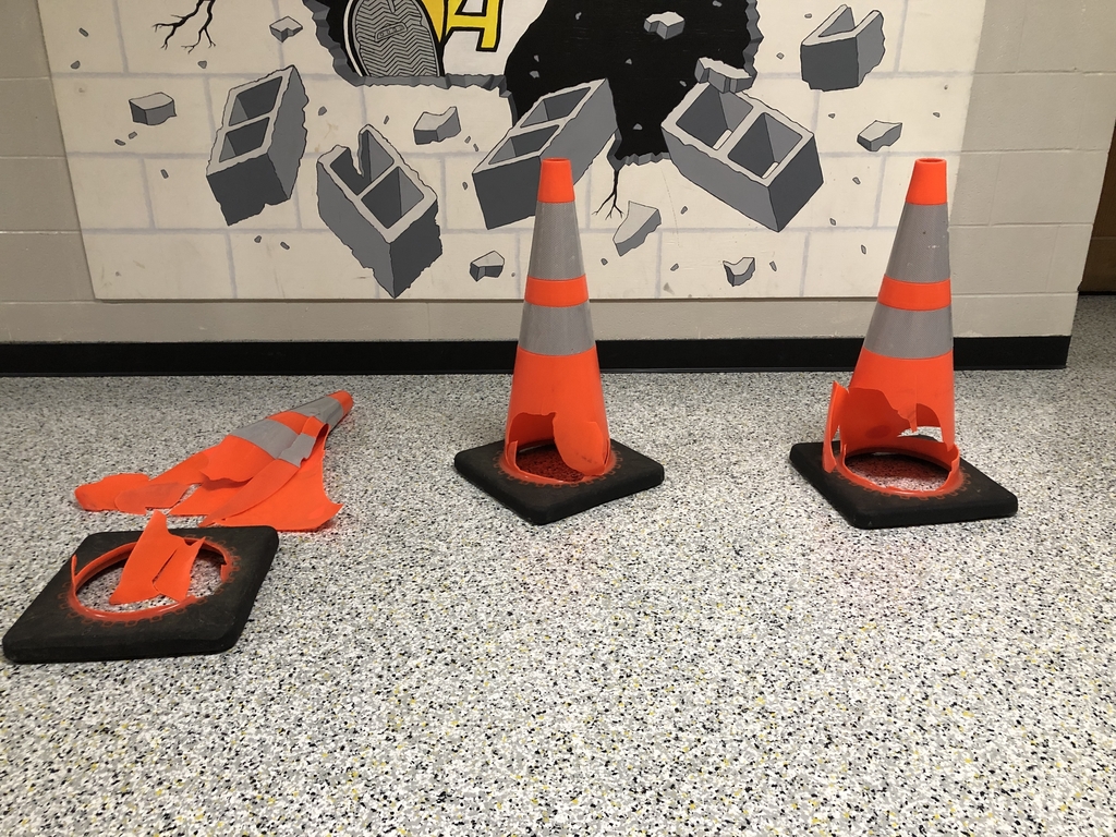 Cones that were run over