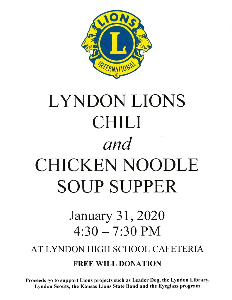 Lyndon Lions Club Soup Supper - January 31st Flyer